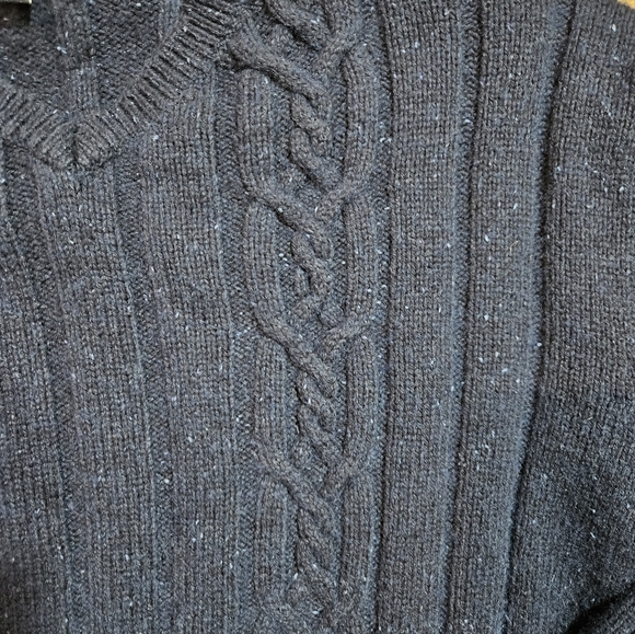 BKE 67 Cable Knit Sweater Blue Size XL Lambswool Cotton Nylon - Picture 3 of 8